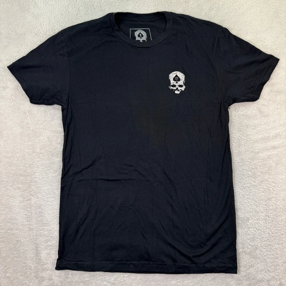 NEW Zero Foxtrot T Shirt Men Small Black Skull Death Waits For No Man Reaper - Picture 3 of 7